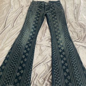 Free people boho printed Jean flares